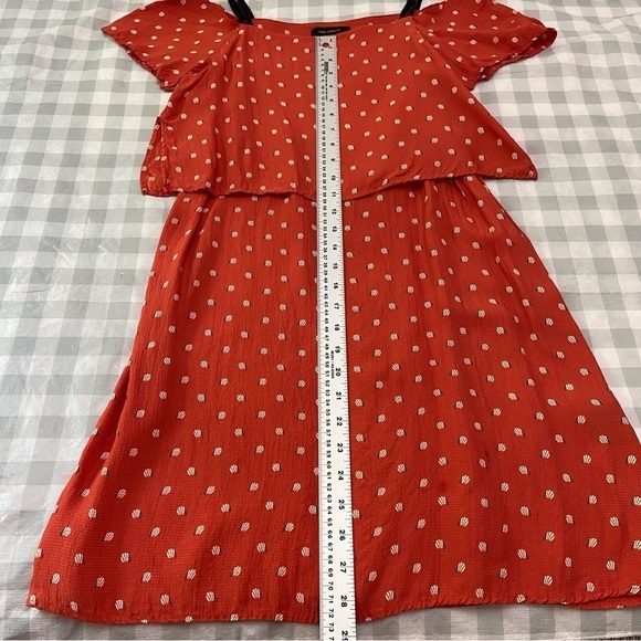 COP.COPINE Serquet mini dress red orange summer 36 lightweight feminine timeless - Picture 10 of 16